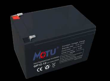Less Self - Discharging AGM Deep Cycle Battery Black Color For UPS / Solar / Lighting